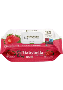 Вологі серветки Babybella Soft&thick Полуниця, 120 шт