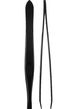 Пинцет для бровей Beauty LUXURY P-14 прямой черный, 1 шт