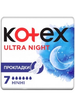 Гігієнічні прокладки Кotex Ultra Night, 7 шт (6 крапель)