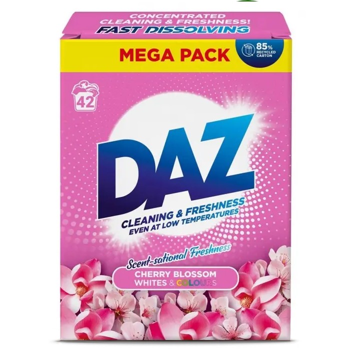 Пральний порошок DAZ Cherry Blossom з ароматом квітучої вишні, 2.1 кг (42 прання) - 