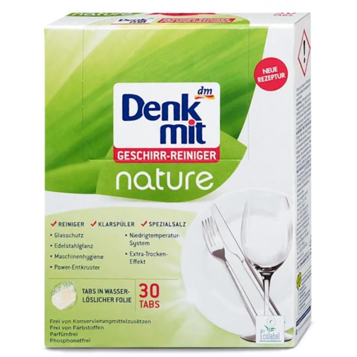 Таблетки для посудомийних машин Denkmit Nature, 30 шт - 