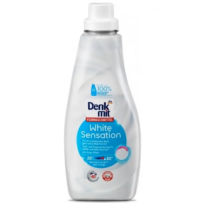 Гель для прання білих тканин Denkmit White Sensation, 1 л (40 прань) - 