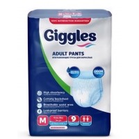 Подгузники-трусы для взрослых Giggles, размер M (70-120 см), 9 шт
