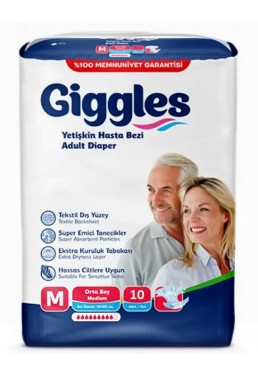 Підгузки для дорослих Giggles, розмір M (70-120 см), 10 шт
