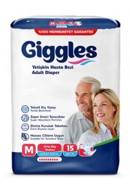 Підгузки для дорослих Giggles, розмір M (70-120 см), 15 шт