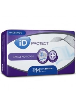 Одноразовые пеленки iD Protect для защиты от протеканий, размер М, 60х60 см, 30 шт