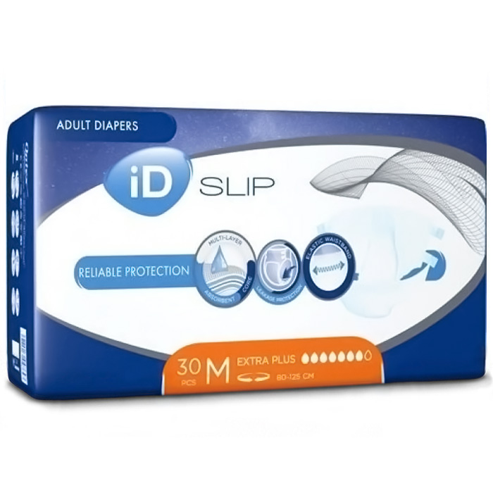 Підгузки для дорослих iD Slip Extra Plus, розмір M, 80-125 см, 30 шт - 