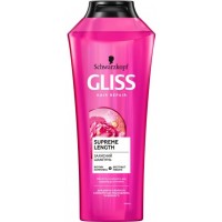 Защитный шампунь GLISS Supreme Length для длинных волос, склонных к повреждениям и жирности, 400 мл