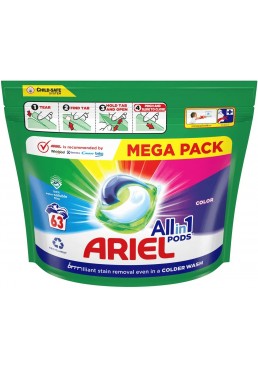 Капсули для прання Ariel Color для кольорової білизни, 63 шт