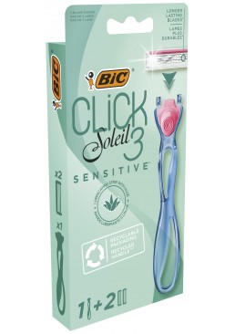 Станок для бритья женский BIC Miss Soleil Click Sensitive с 2 сменными картриджами