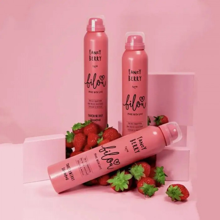 Сухий шампунь Bilou Fancy Berry Полуниця з кокосовими вершками, 200 мл - 