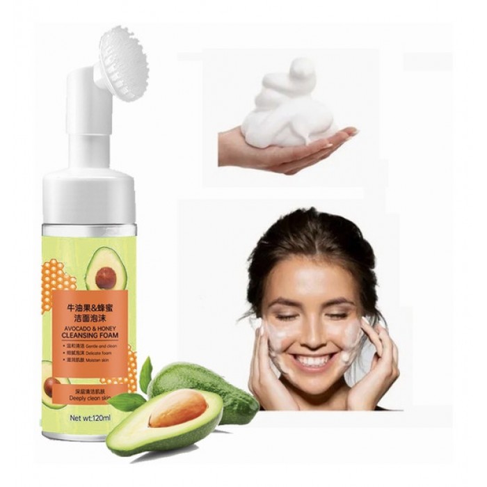 Пенка-мусс для умывания с насадкой-щеткой SERSAN LOVE Avocado & Honey Cleansing Foam, 120 мл - 
