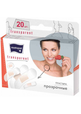 Пластир медичний Mаtораt Transparent на прозорій основі, 20 шт