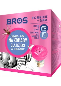 Засіб від комарів Bros електрофумігатор + рідина від комарів для дітей 60 ночей, 40 мл