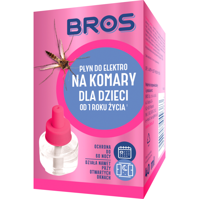 Жидкость для електрофумигатора от комаров для детей Bros, 40 мл - 