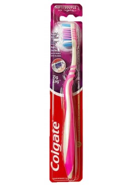 Мягкая зубная щетка розовая Colgate Zig Zag Soft, 1 шт