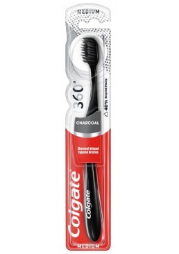 Зубная щетка Colgate 360 Charcoal (медиум), 1 шт