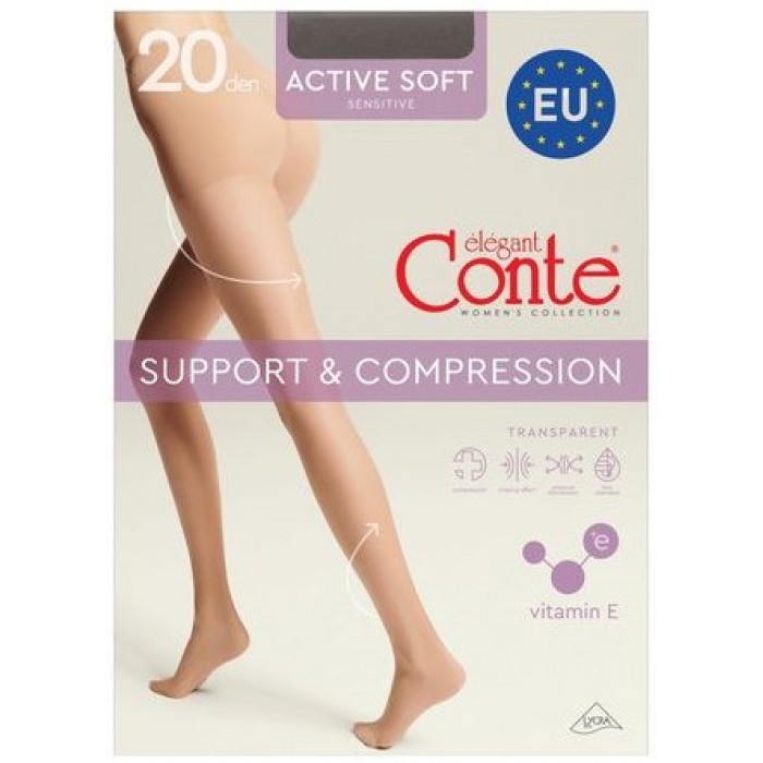 Колготки Conte Active Soft 20 den Grafit, 3 размер - 