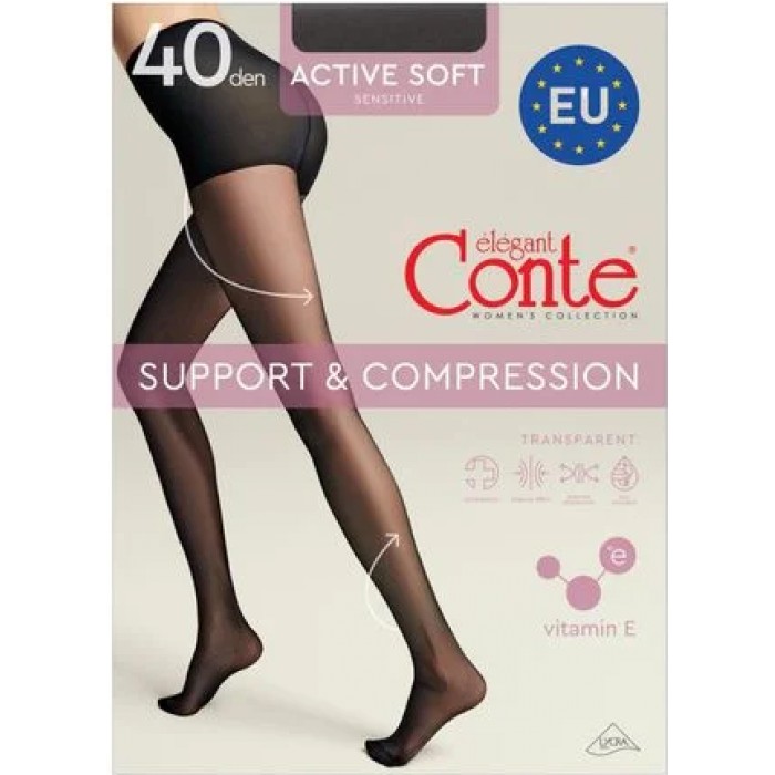 Колготки Conte Active Soft 40 den Grafit, 5 размер - 
