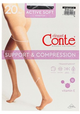 Колготки Conte Elegant Active Soft 20 Den Nero, 3 размер