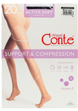 Колготки Conte Elegant Active Soft 20 Den Nero, 5 размер