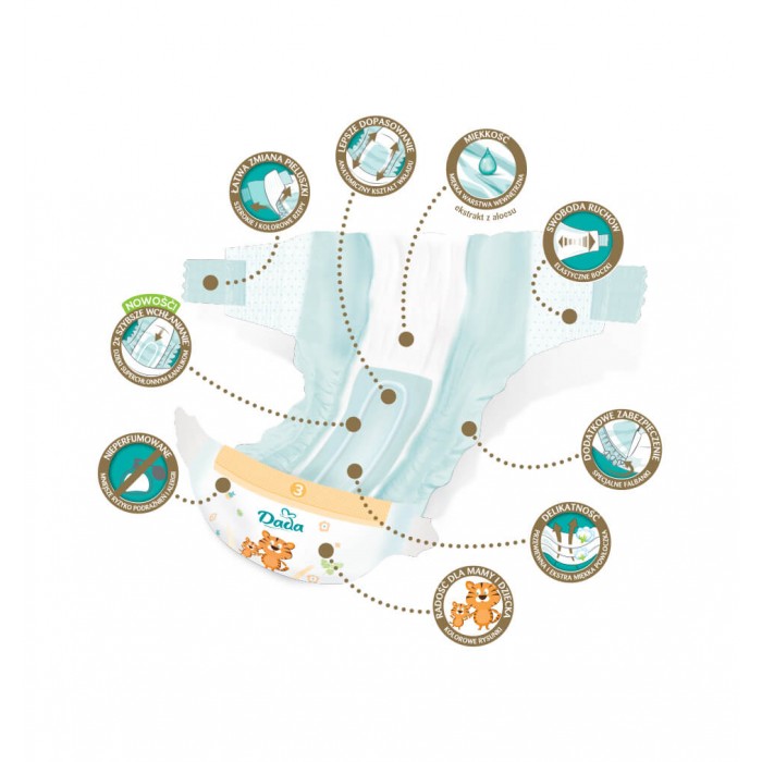 Підгузки дитячі Dada Extra Care, розмір 3 (4–9 кг), 106 шт - 