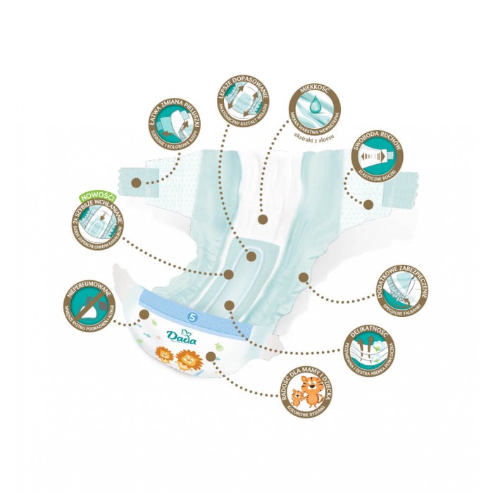 Подгузники детские Dada Extra Soft, размер 6 (16+ кг), 39 шт - 