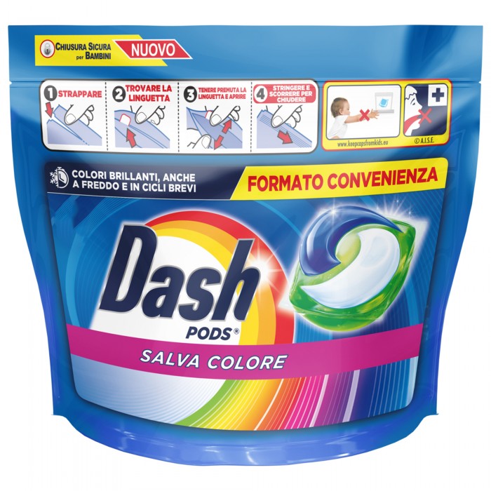 Капсулы для стирки 3в1 Dash Color для цветного белья, 44 шт - 