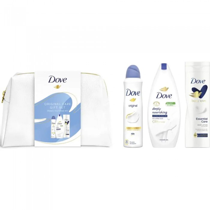 Подарунковий набір Dove Original Care Gift Set (Гель для душу + Лосьйон для тіла + Дезодорант) - 