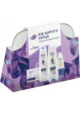 Подарунковий набір Dove Від усього серця (шампунь+бальзам+антиперспірант+мило)