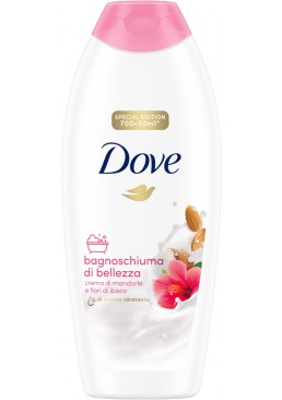 Гель-пінка для душу Dove Bagnoschiuma з мигдалем та гібіскусом, 750 мл