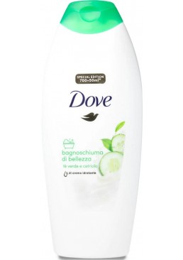 Гель-пінка для душу Dove Bagnoschiuma з огірком та зеленим чаєм, 750 мл