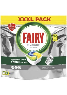 Капсулы для посудомоечной машины Fairy Platinum Лимон, 100 шт