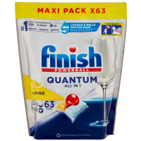 Таблетки для посудомоечных машин Finish Quantum All in 1 Lemon, 63 шт