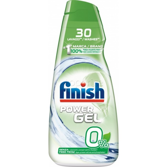 Средство для мытья посуды в посудомоечных машинах Finish Power All in One Gel 0%, 600 мл - 