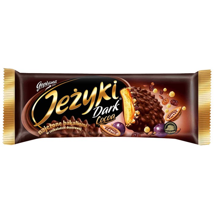 Печиво Goplana Jezyki Dark Cocoa у темному шоколаді, 140 г - 