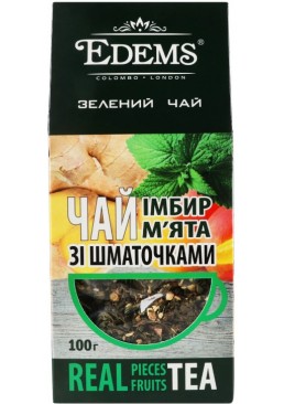 Чай зеленый Edems с кусочками Имбирь Мята, 100 г 