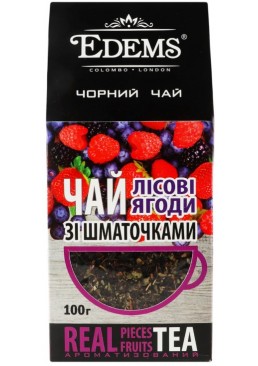 Чай черный Edems с кусочками Лесные Ягоды, 100 г