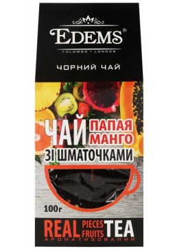 Чай черный Edems с кусочками Папая Манго, 100 г