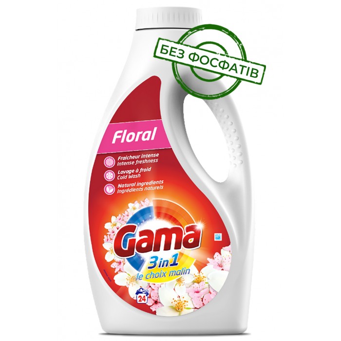 Гель для стирки Gama Floral с цветочным ароматом, 1.2 л (24 стирки) - 
