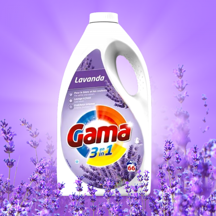 Гель для прання Gama Lavanda з ароматом лаванди, 3 л (66 прань) - 