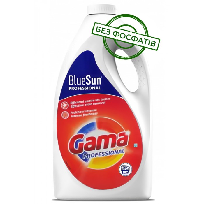 Гель для стирки Gama Professional для профессиональной стирки, 5.1 л (102 стирки) - 