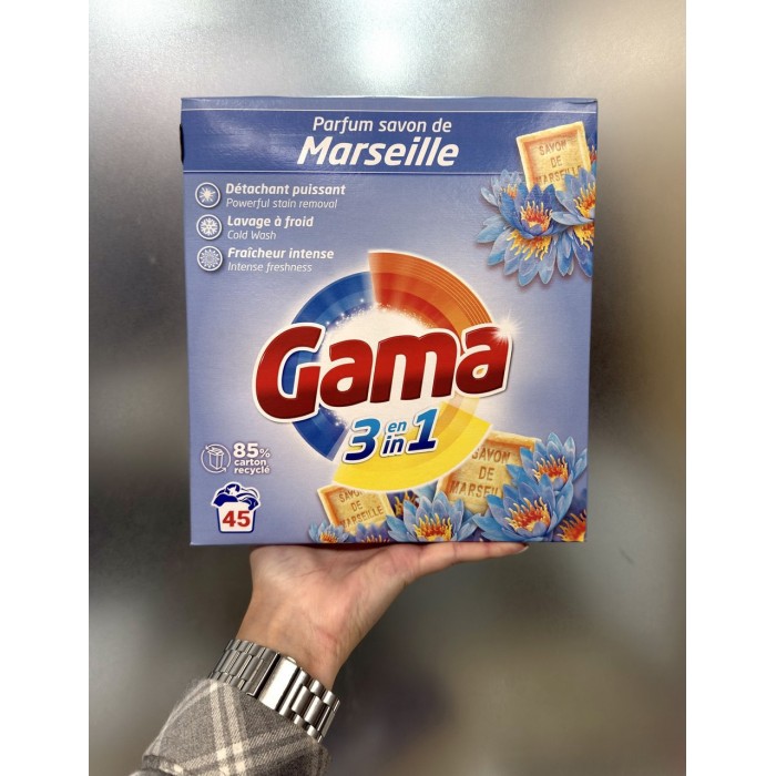 Порошок для прання Gama Marseille Universal 3в 1 з марсельським милом, 2,475 кг (45 прань) - 