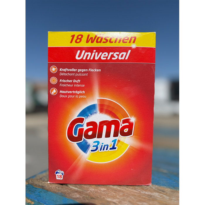 Порошок для прання Gama Universal 3в1 універсальний, 1.08 кг (18 прань) - 