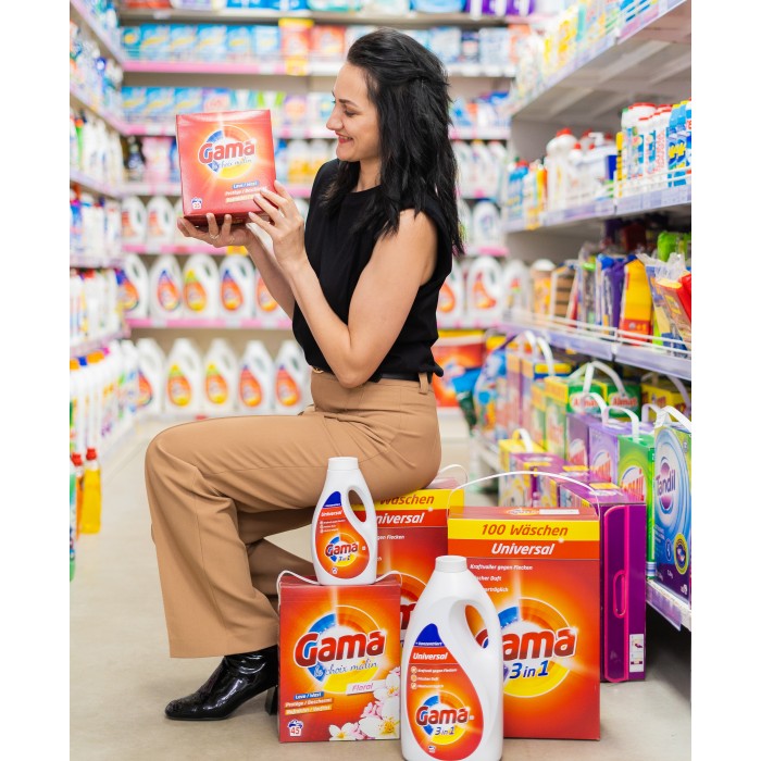 Порошок для стирки Gama Universal 3в1 универсальный, 4.98 кг  (83 стирки) - 