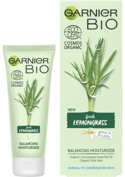 Зволожувальний крем Garnier Bio для нормальної та комбінованої шкіри обличчя з екстрактом лемонграсу, 50 мл