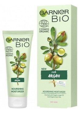 Поживний крем Garnier Bio для сухої та чутливої шкіри обличчя з екстрактом аргани, 50 мл