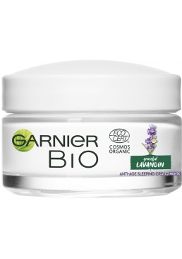 Нічний антивіковий крем для обличчя Garnier Bio з екстрактом лавандину, 50 мл