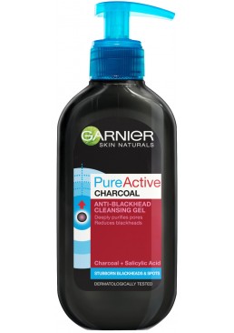 Очищаючий гель Garnier Skin Naturals Чиста шкіра Актив проти прищів з абсорбуючим вугіллям, 200 мл