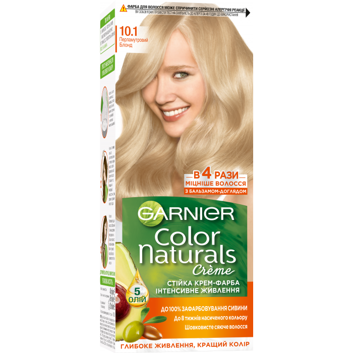 Краска для волос Garnier Color Naturals 10.1 Перламутровый блонд, 110 мл - 